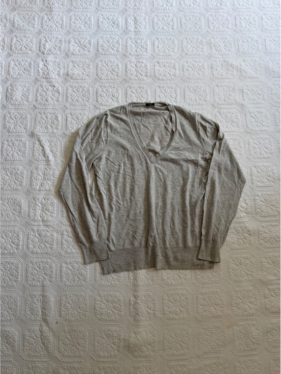 J. Crew Sweaters - J.Crew XL Light Gray 100% Cotton V-Neck Sweater